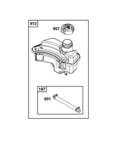 Fuel Supply Group Diagram and Parts List for 93J0B-0103-H1  Briggs and Stratton Engine